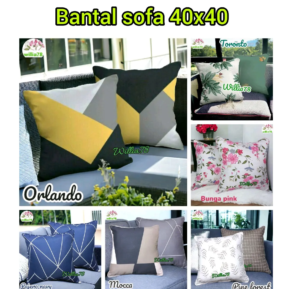 BANTAL SOFA 40x40. BANTAL + SARUNG.