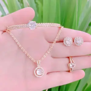 Xuping Set Gold Perhiasan Set Dewasa Bulat Cantik XD21