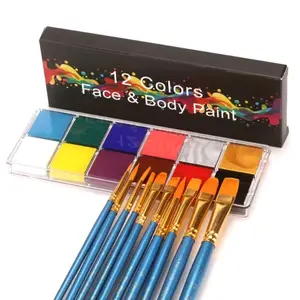 Set Face Body Painting 12 Warna dengan 2 Kuas