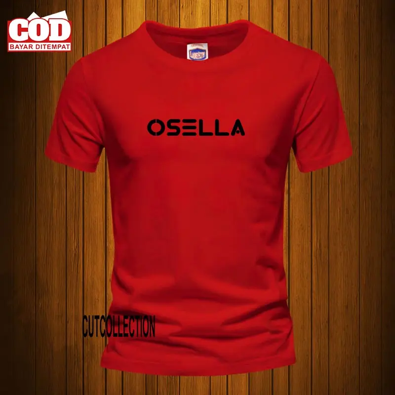 Baju Kaos Pria Lengan Pendek / Baju Kaos Osella Text Hitam / TShirt Distro Cotton Combed 30s Premium 4