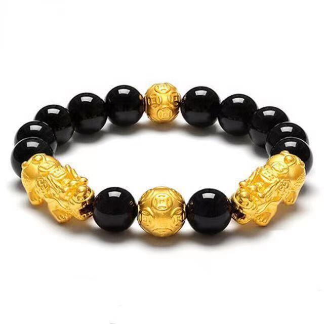 Vòng Tay Obsidian Feng Shui Piyao, Phong Cách Trung Quốc, Vòng Tay Charm Giàu Có Và May Mắn, Sáu Từ Và Giàu Có, Thích Hợp Cho Nam Và Nữ, Dây Đeo Tay PiXiu, Mang Lại May Mắn, Phụ Kiện Trang Sức 1