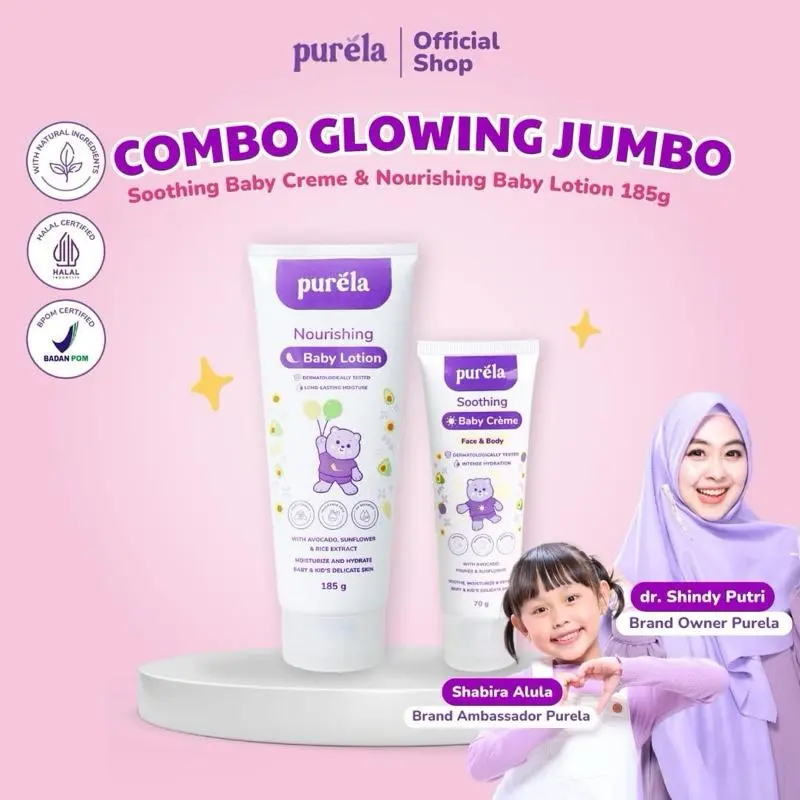[Official] COMBO GLOWING  Nourishing Baby Lotion & Soothing Baby Crème)- Natural Organik