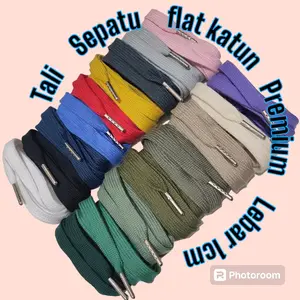 tali sepatu katun flat premium. lebar 1cm / jual per pasang.  Sneaker