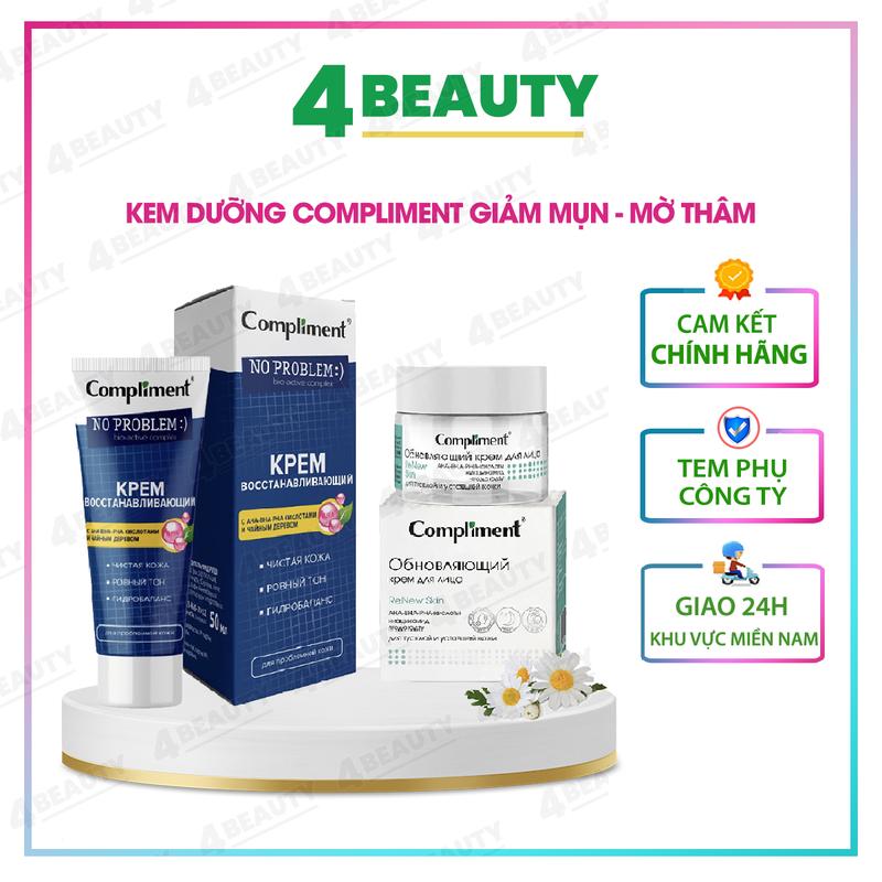 Kem Dưỡng Compliment No problem AHA-BHA-PHA Phục Hồi Da Dầu Mụn 50ml -  4 BEAUTY