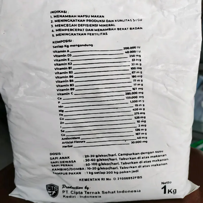 Master Gemuk Premix 1 kg Ruminansia sapi, kambing, domba 2