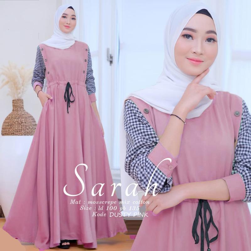 Baju Gamis Wanita Muslim Terbaru SARAH Dress cantik Murah kekinian NS 49 1