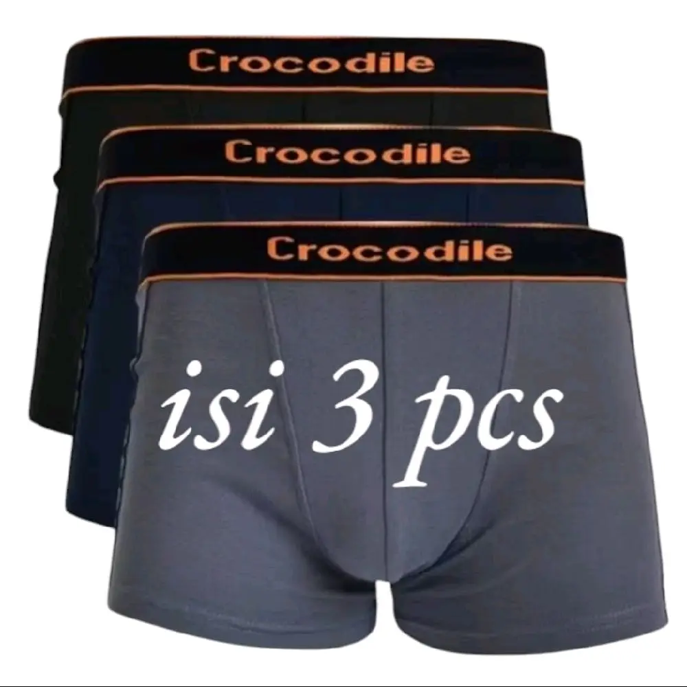 3pcs boxer pria dengan bahan katun yang lembut dan desain modern, boxer ini cocok untuk semua aktivitas