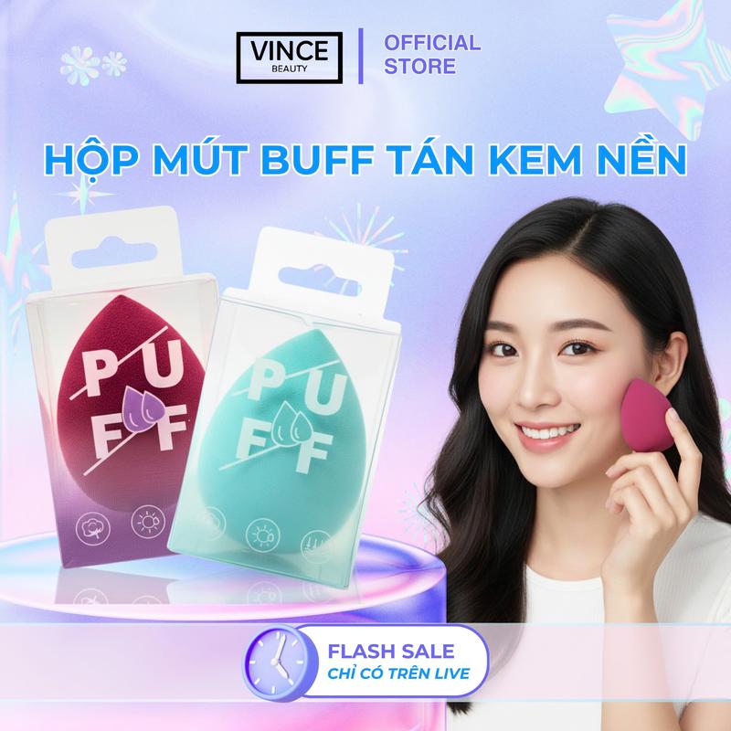 Mút Trang Điểm PUFF Hình Trứng Hình Giọt Nước Kết Cấu Mềm Mại Tiện Dụng 20g Sử Dụng Ướt Và Khô