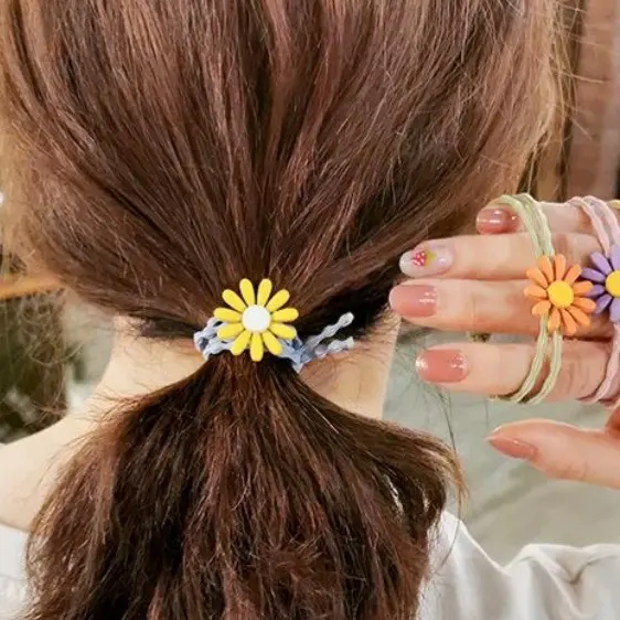 Phụ Kiện Tóc, Phong Cách Hàn Quốc, Dây Buộc Tóc Hoa Cúc Tươi Mới, Băng Đô Hoa Dễ Thương, Băng Đô, Phụ Kiện Dây Buộc Tóc Cao Su, Thích Hợp Cho Người Có Ảnh Hưởng Instagram, Cùng Phong Cách 2