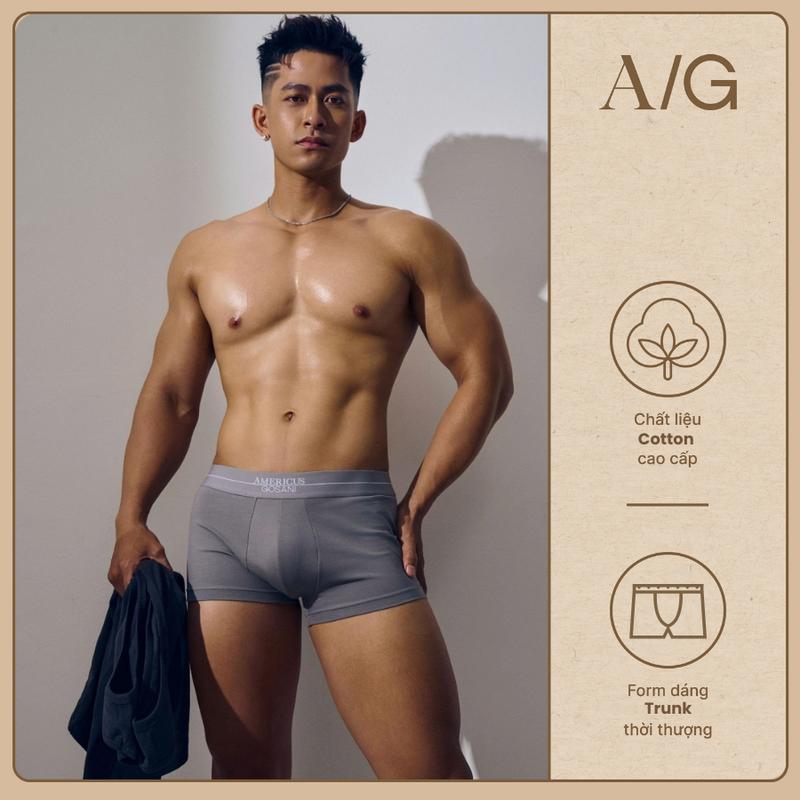 Quần Lót Nam Americus Gosani HI02 Dáng Trunk Boxer Màu Trắng Đen Và Xám