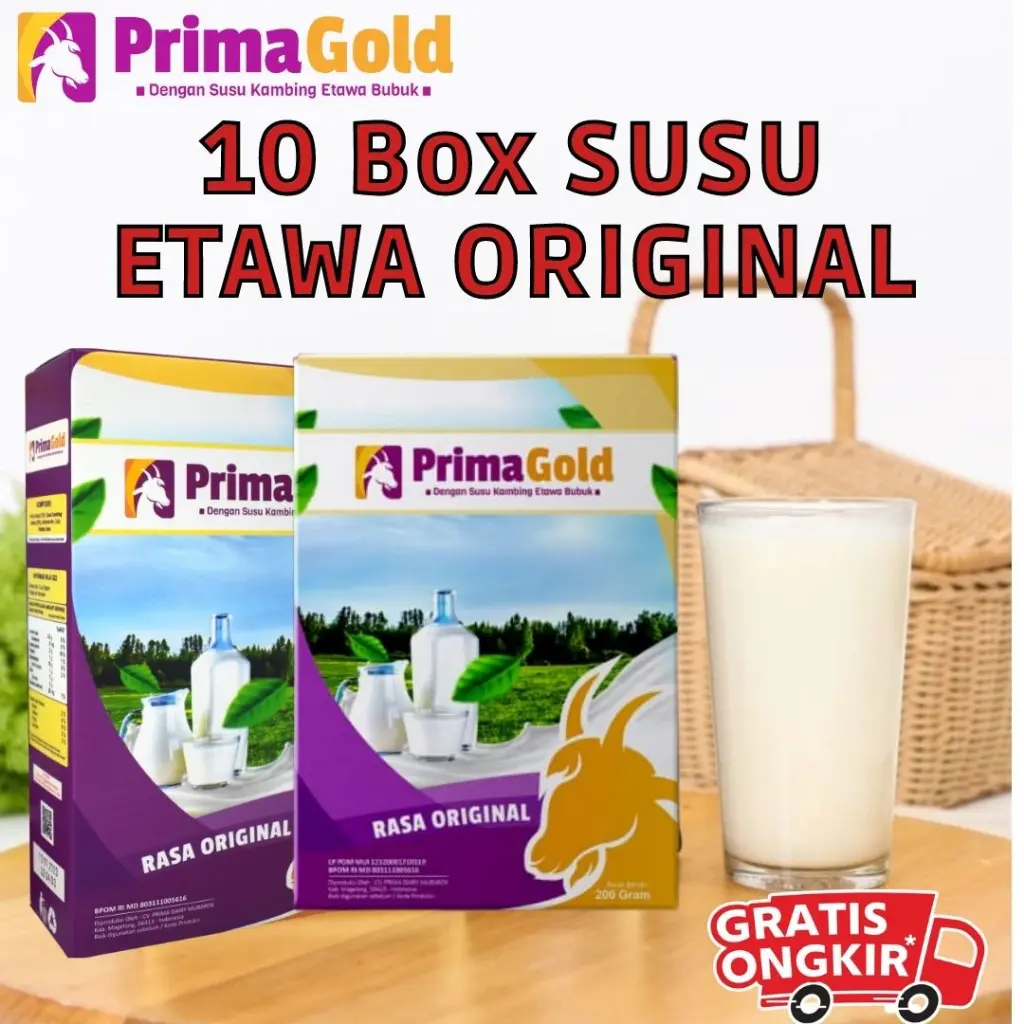10 BOX SUSU KAMBING ETAWA ASLI PRIMAGOLD BUBUK SUSU KAMBING UNTUK ANAK