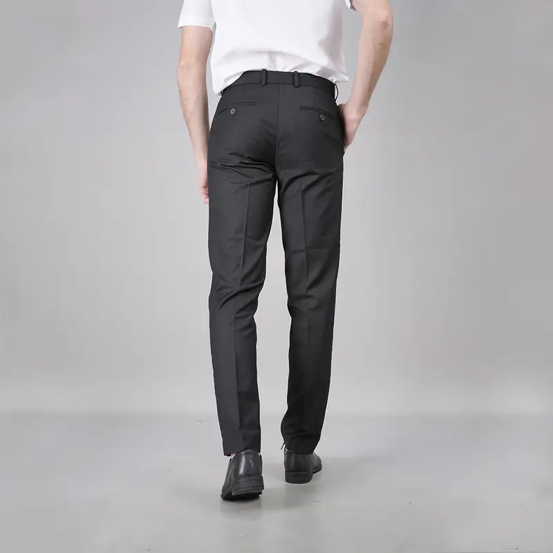 Johnwin - Celana Formal - Celana Pria - Hitam - Polyester - Slim Fit - F.996.010.110.C - Free Keychain 1