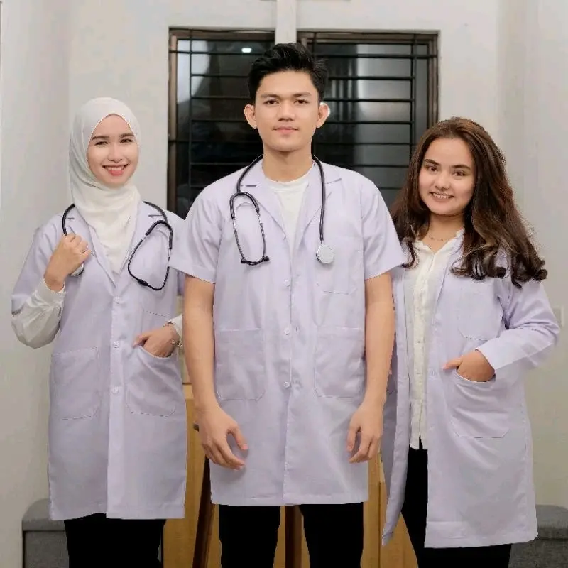 Jas Laboratorium - Baju Leb - Jas Lab - Baju Nakes Katun Pria Wanita Safety Kerja 2