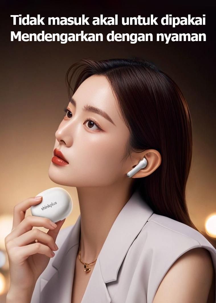 Lenovo Thinkplus M24 Headset nirkabel Bluetooth Game musik setengah-dalam olahraga reduction reduksi kebisingan masa pakai baterai panjang Earbud Earphone Wireless