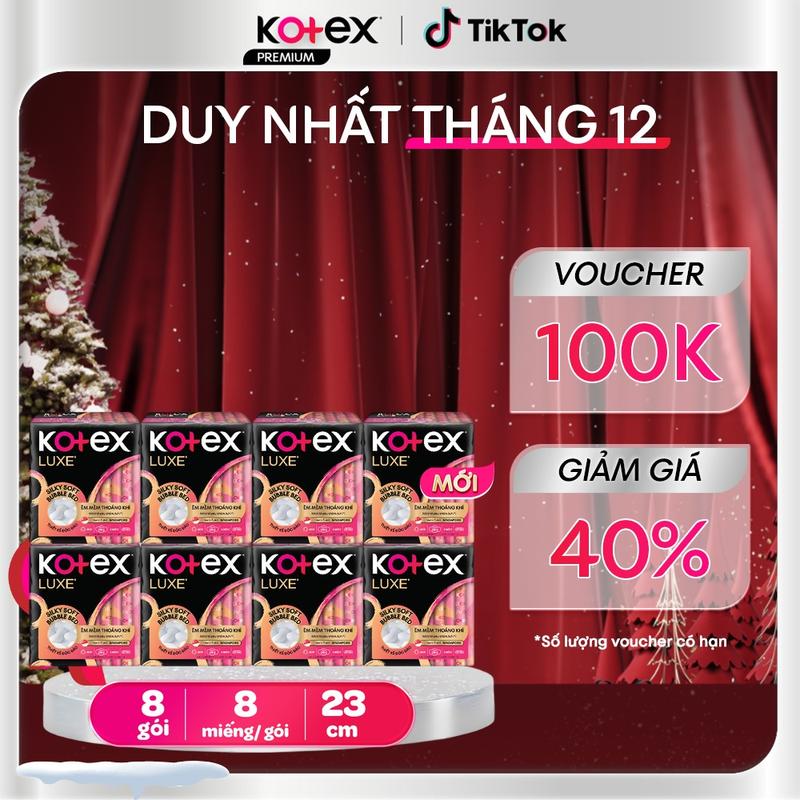 Độc quyền Angela Phương Trinh Combo 2 Combo 5 Combo 8 Băng vệ sinh Kotex LUXE Ngày Cánh 23cm 8 miếng