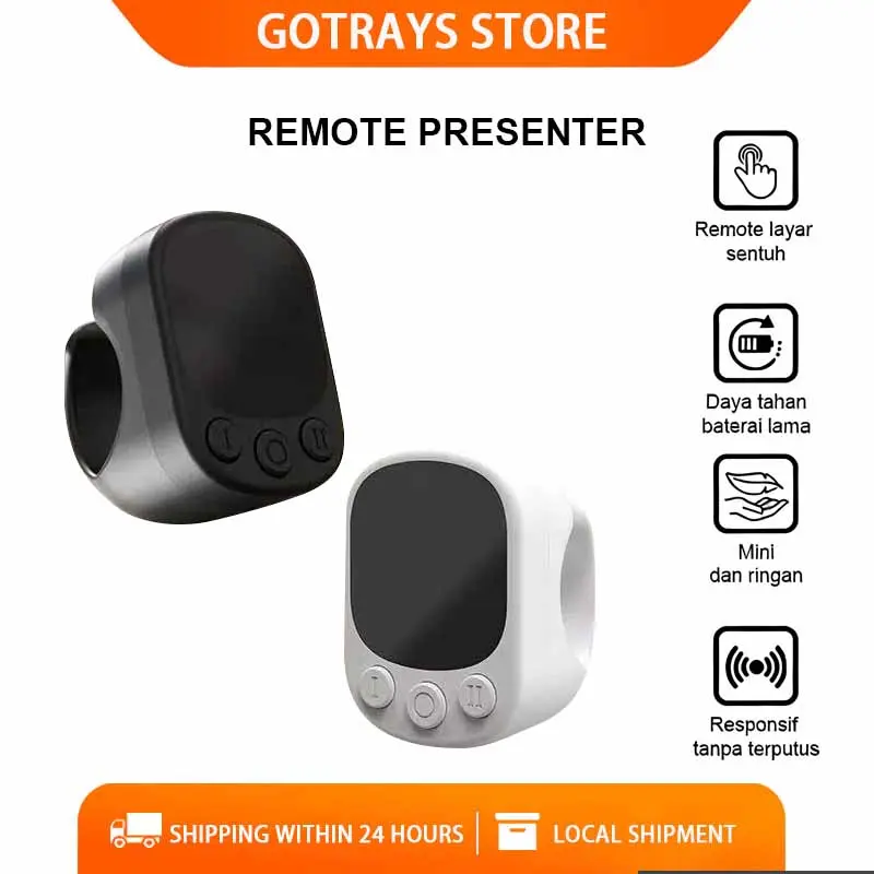 Remote Bluetooth Multifungsi Touchpad Nirkabel Cincin Kontrol Layar Sentuh Bergaya Mouse Cincin Remote Pembalik Halaman Kontroller untuk IP, Android, iPad