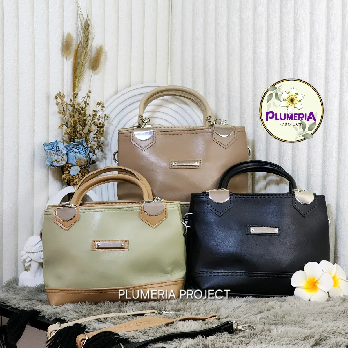 PLUMERIA PROJECT - EARLANE SILVER HANDLE HANDBAG / Tas Wanita / Slingbag Wanita / Tas Selempang / Shoulder Bag