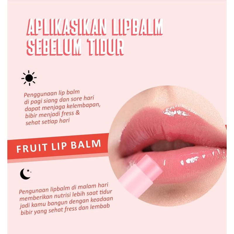 AMY'S DIARY Lip Balm Strawberry Sheer Moist Lip Care Fruity Pelembab Bibir Kering 6