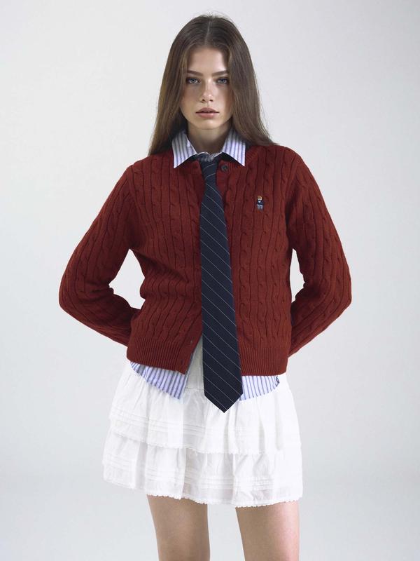  WHOAU Áo len Steve Cable Cardigan_WHCKF4901F 