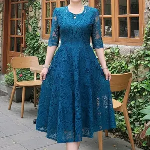 Dress Renda Mewah dan Cantik Lapis Katun Adem