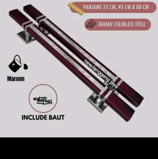 2pcs Handle pintu rumah 45cm,33cm Gagang pintu rumah Tarikan pintu full stainless steel stainlles 5