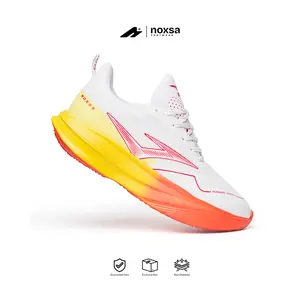 Sepatu Running Noxsa Footwear - Sepatu Lari Pria Wanita Olahraga Sport Strivo Putih Merah