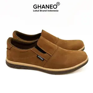Ghaneo Sepatu Slip On Casual Kulit Suede Untuk Kerja dan Santai Ukuran 39-43 G 22 Shoes Karet Pria