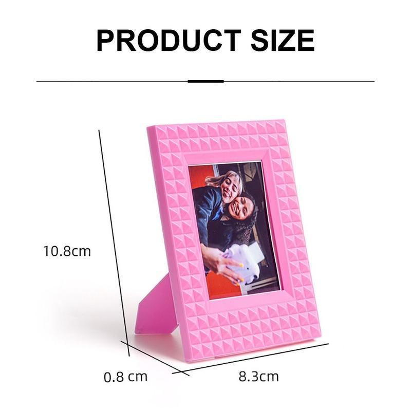 Khung Ảnh Máy Ảnh Tức Thì Dọc, Nhiều Màu Sắc, Đinh Tán, Trang Trí Để Bàn, Giá Đỡ Ảnh 3 Inch, Giá Chân Đế Trưng Bày Thẻ Tem Sáng Tạo, Thích Hợp Cho Polaroid/Fujifilm Instax 2