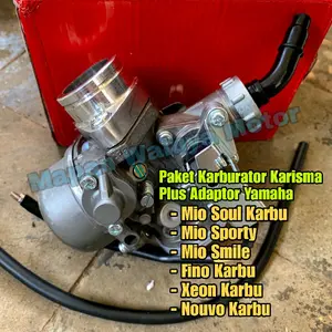 Paket Karburator Karbu Kharisma Adaftor Untuk Beat Vario Scoopy Spacy Mio Sporty Mio Smile Mio Soul Fino Nouvo Motorcycle