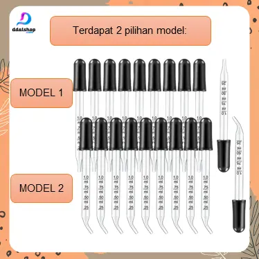Pipet Kaca Tetes Minyak Essensial Aroma Terapi  Parfum Percobaan Sains 1ml 6