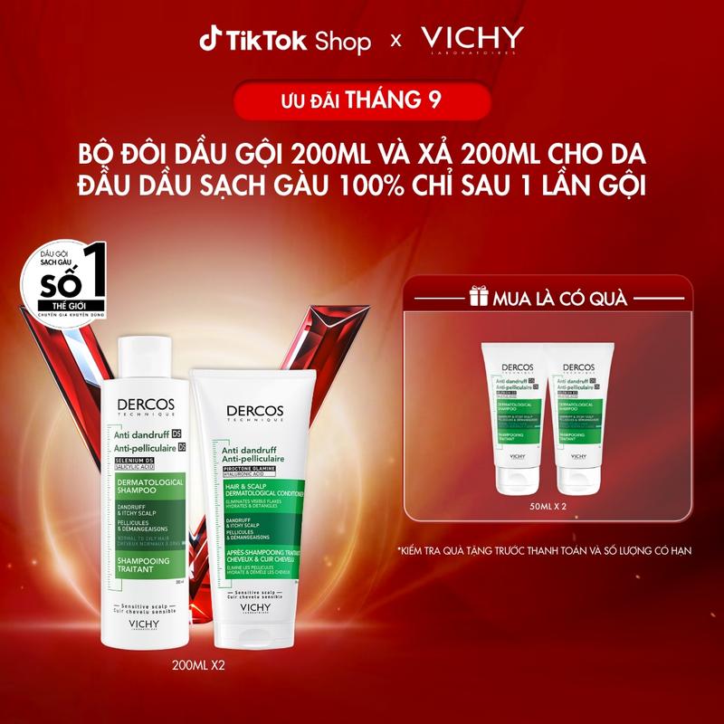 Bộ đôi dầu gội 200ml và xả 200ml cho da đầu dầu sạch gàu 100% chỉ sau 1 lần…