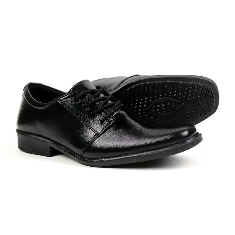 Sepatu Pantofel Pria Tali Sepatu Kerja Kantor Cowok  Shoes Pantofel sekolah Full  Hitam Terlaris Coklat Black 2