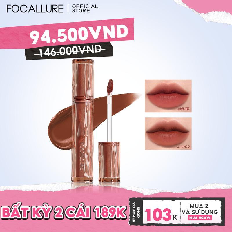 FOCALLURE Pro-blur Son kem nhung Velvet sắc tố cao cho môi cảm giác nhẹ nhàng mịn mượt bền màu lâu trôi 2g/1 PC