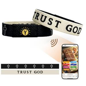 Youtysunny ALTA CALIDAD NFC Versículo Bíblico Regalo de Fe – Edición Limitada Viernes Negro Pulsera Unisex que Envía Versículos Bíblicos y Música por Estado de Ánimo para Calmar Emociones y Promover Sanación Espiritual, 20+ Versiones de la Biblia, 10+ Idiomas,  Resistente al Agua (Sin App&Cargar)