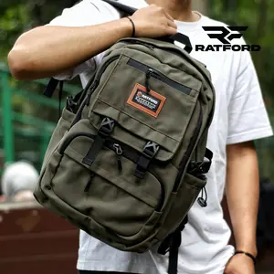Alpen Army Tas Ransel Pria Backpack Bahan Canvas Tas Laptop Kerja Kuliah Sekolah