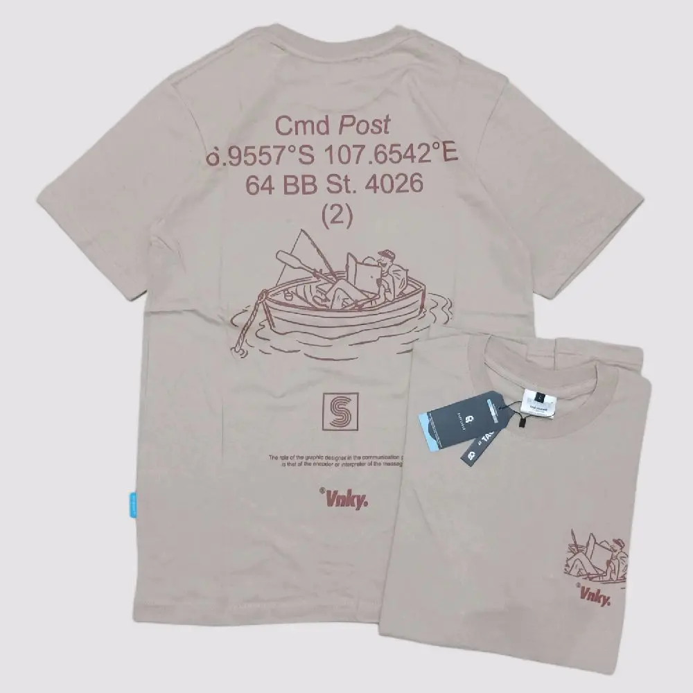 Kaos Distro Original / Tshirt Distro / Baju Distro Next Time Boat Coklat