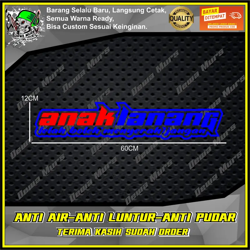 Cutting Sticker ANAK LANANG 2 WARNA Sticker Cocok Buat Motor Dan Mobil 7