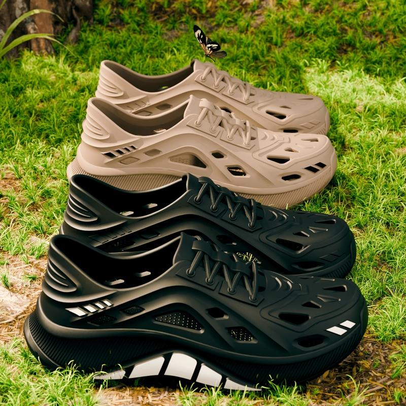 Golden&ToeSpot Sepatu Kasual Pria Biru Desain Berlubang Tahan Lama Tidak berbau Ventilasi Baik Tali Sepatu Mudah Dipakai Bahan Ringan Nyaman untuk Aktivitas Sehari hari Indoor dan Outdoor 202601035232