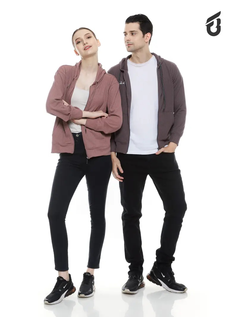 FUB Hoodie Zipper Waffle Knit  Premium High Quality Unisex Knitwear