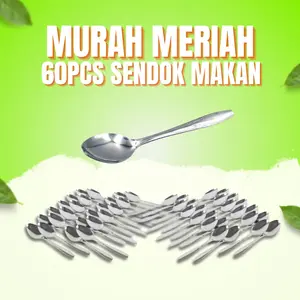 60 PCS Sendok Makan Stainless Steel 5 Lusin Sendok Alat Makan Kitchenware