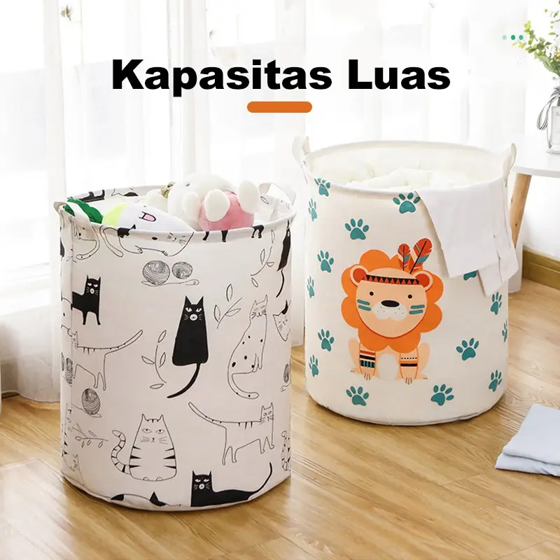 Starlight Keranjang Laundry Baju Kotor Keranjang Baju Bulat Multifungsi Motif Karakter HSB204 5