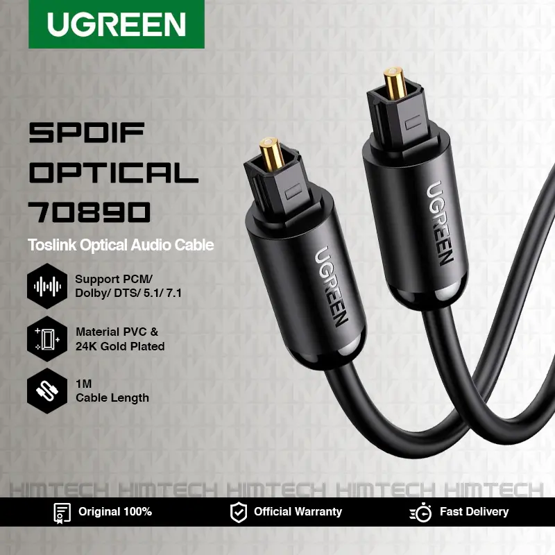 Kabel Toslink Digital Optical UGREEN SPDIF Audio Kabel Fiber Optic Cable Soundbar TV