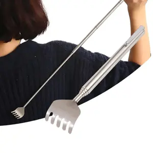 Alat Garuk Punggung Pen Clip Stainless Steel Telescopic Back Scratcher Tubuh Tangan Dengan Bantalan Pegang Dapat Diperpanjang Hingga 53cm