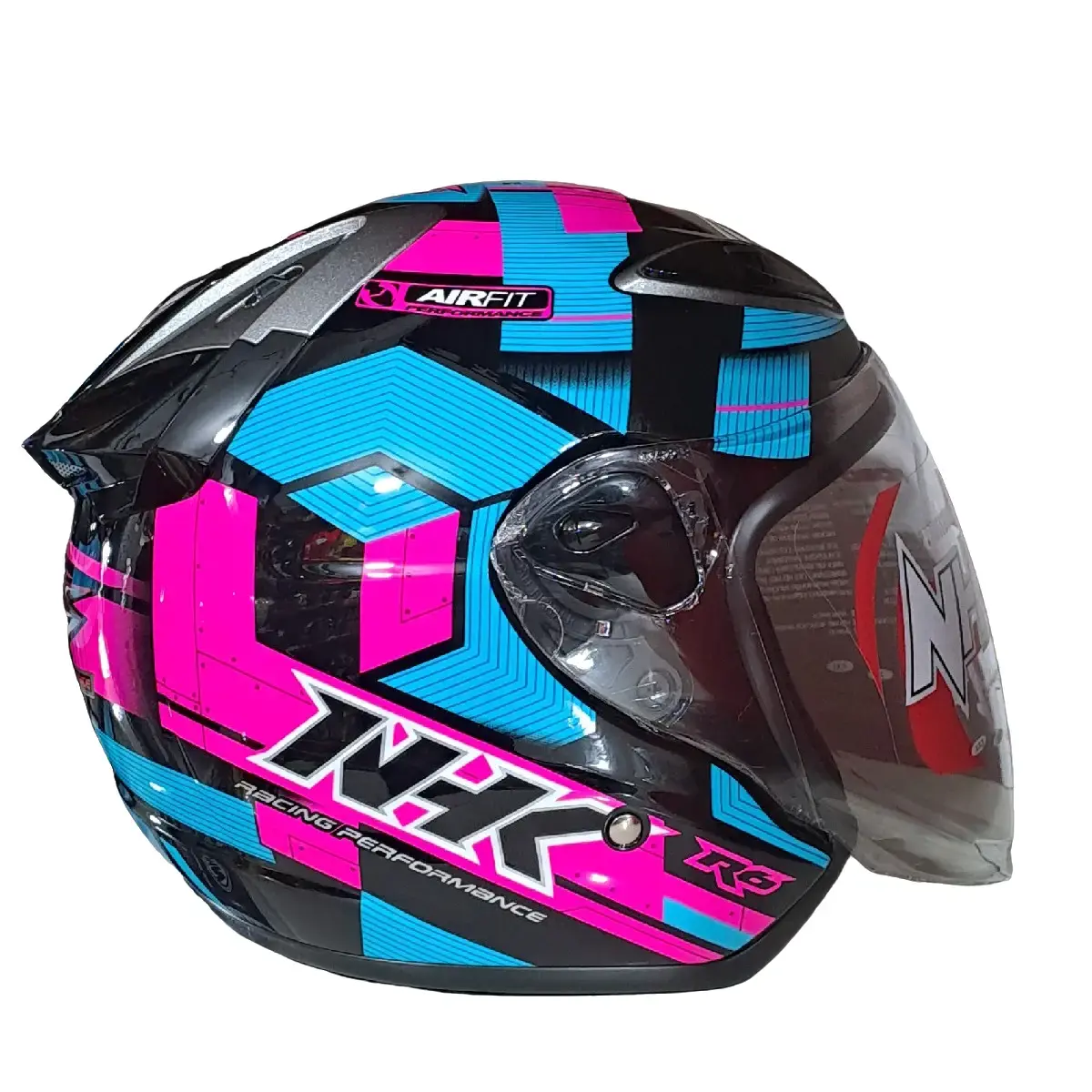 NHK R6 MOTIF DAN SOLID POLOE HELM HALF FACE SNI DOT