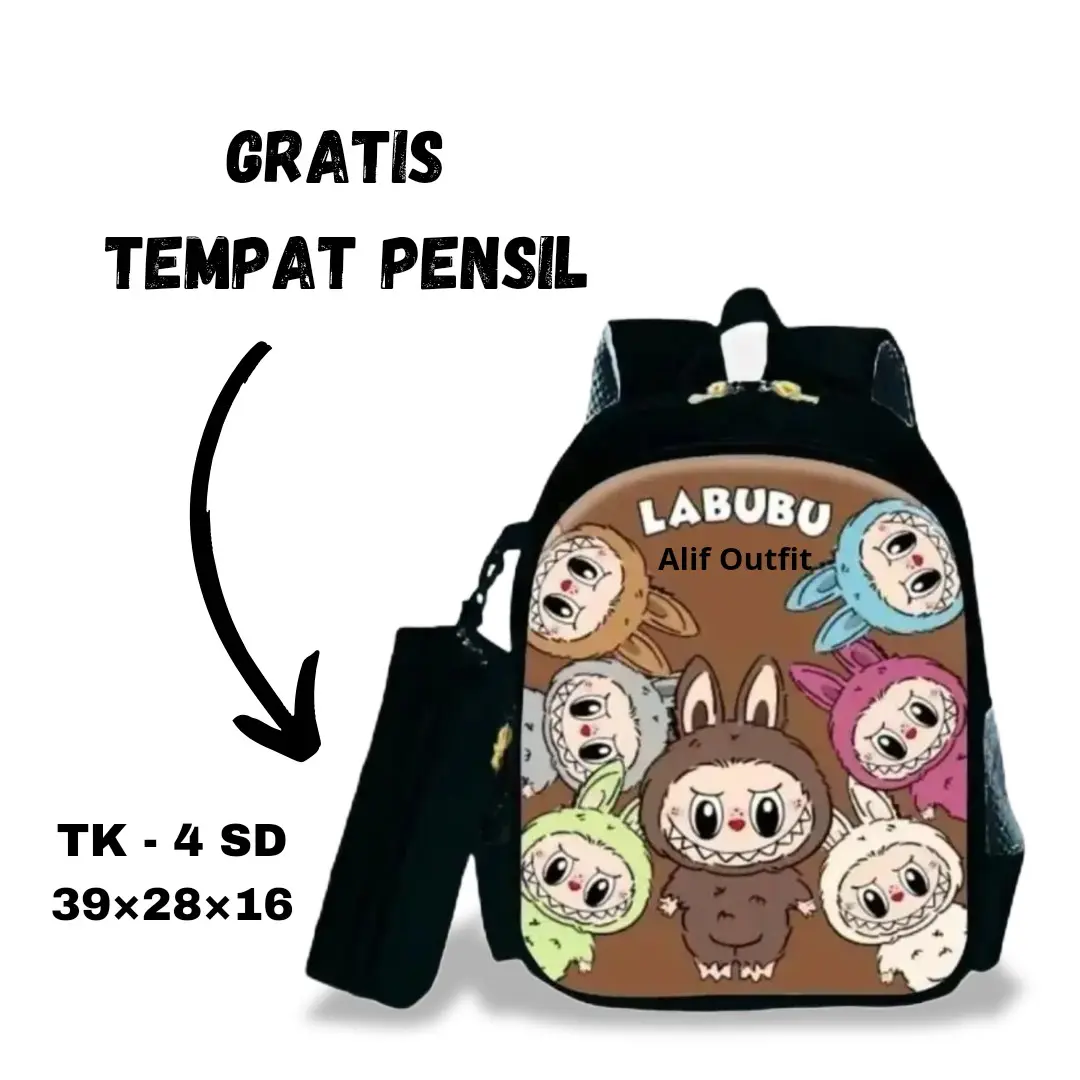 Tas Sekolah Anak Karakter Boneka Labubu Tas Ransel Labubu Bisa Cod - Fashion Sd