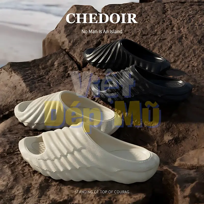 [ Form lớn đặt nhỏ 1 size]Dép bánh mì vân nhám đế cao 3 cm Nam Nữ Slipper Dép Cao Su Đế Cao DéP Đế Bằng - DH525-1 0