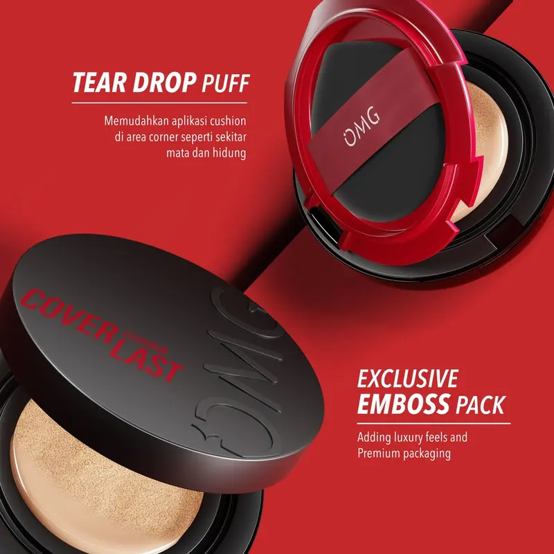 ENVIO - OMG Oh My Glam Coverlast Cushion 15gr - Cushion High Coverage Long Lasting OMG 4