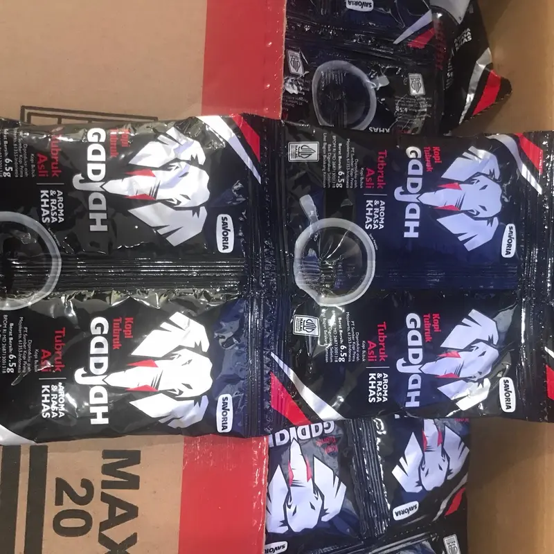 ￼KOPI TUBRUK GAJAH - KOPI BUBUK ASLI 1 RENCENG ISI 20 SACHET 6,5 gr Organik Alami Coffee Robusta 0