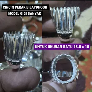 cincin perak batu akik dim 18.5x15 rings elegan dan mewah