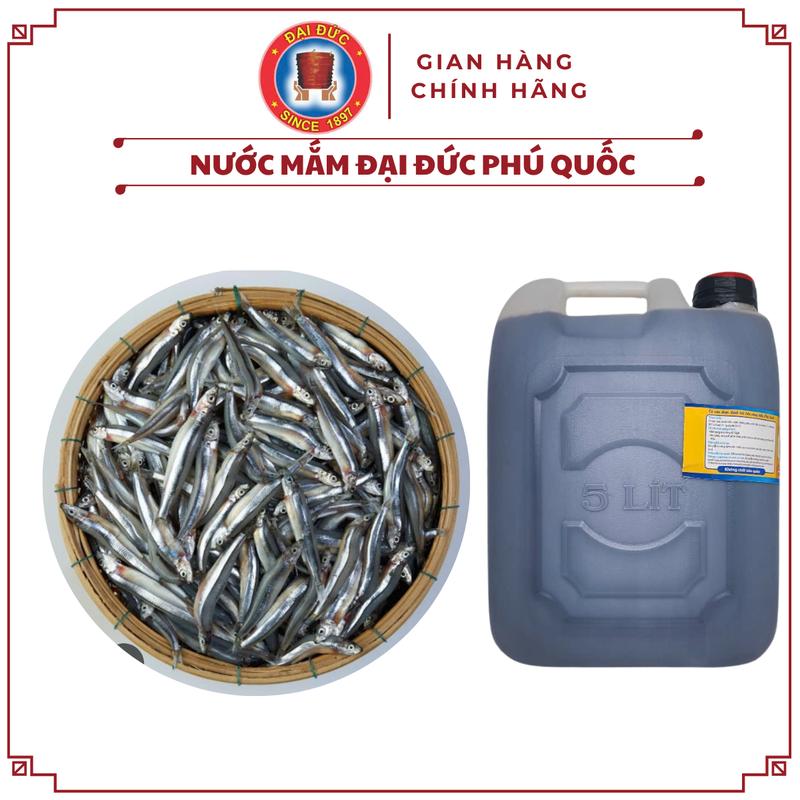 5 Lít Nước Mắm Nấu Ăn 15 đạm Đại Đức Phú Quốc, dùng nem ném cho bữa ăn Việt, không chất bảo quản